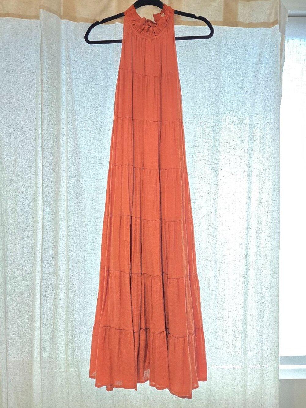 Entro - Tiered Maxi Dress with Halter Neckline